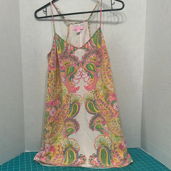 Lilly Pulitzer Hotty Pink Double Trouble Dusk Silk Dress Size S - Picture 6 of 8